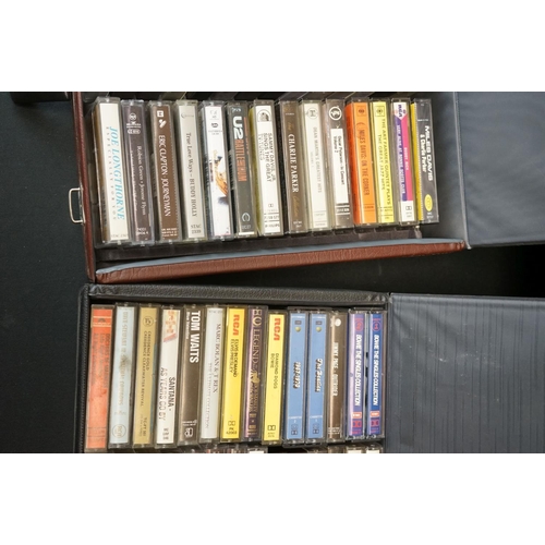 456 - Cassettes - Two cases containing around 90 cassette tapes featuring The Beatles, David Bowie, Miles ... 