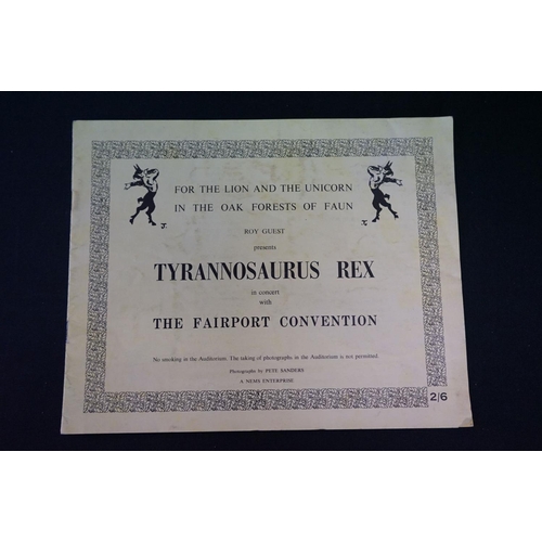 567 - Memorabilia - Six concert programmes to include rare Roy Guest Presents Tyrannosaurus Rex in concert... 