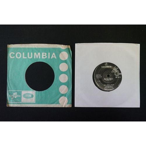 292 - Vinyl - Pink Floyd See Emily Play on Columbia DB 8214 with solid centre, K T Tax Code, and Sold In U... 