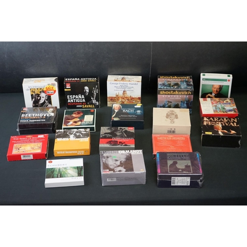 367 - CD's - 18 classical / classical related box sets, to include Rostropovich, Karajan, Jacqueline Du Pr... 