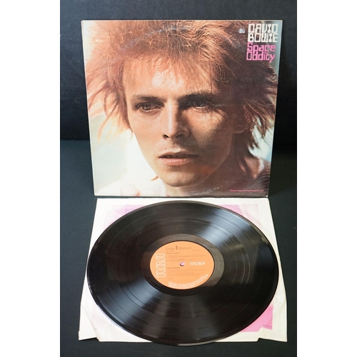 537 - Vinyl - 3 David Bowie LP's to include Space Oddity (LSP 4813) orange RCA label, Victor to right, lyr... 