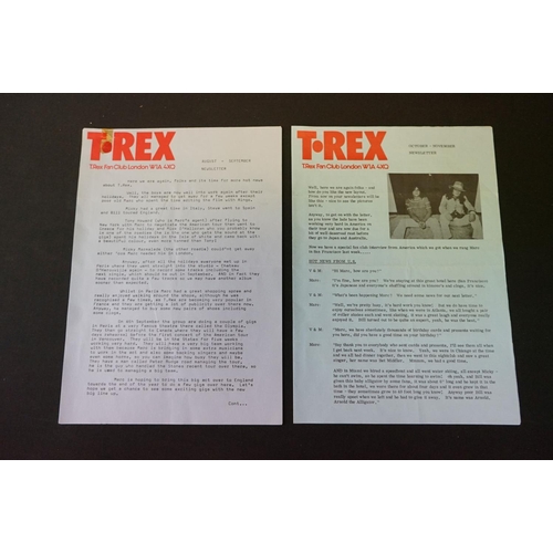 555 - Memorabilia - Collection of 70's T-Rex memorabilia from the official fan club including a welcome le... 