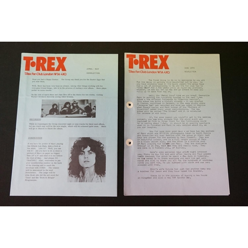 555 - Memorabilia - Collection of 70's T-Rex memorabilia from the official fan club including a welcome le... 