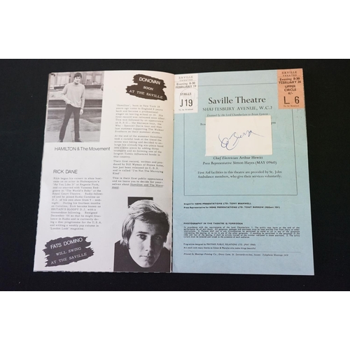 556 - Memorabilia - Chuck Berry programme for Sunday 19th February 1967 Saville Theatre.  Inside back cove... 