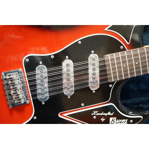 593 - Guitar - A Burns Double Six Club Series 12 string electric guitar with Burns hard case.