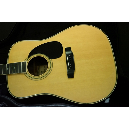 604 - Guitar - 1970's Fender F-65 dreadnought acoustic guitar.  Comes with a Stronghold hardcase.