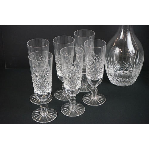 27 - Collection of Cut Glass including Six Royal Brierley Champagne Flutes together with Six Whisky Glass... 