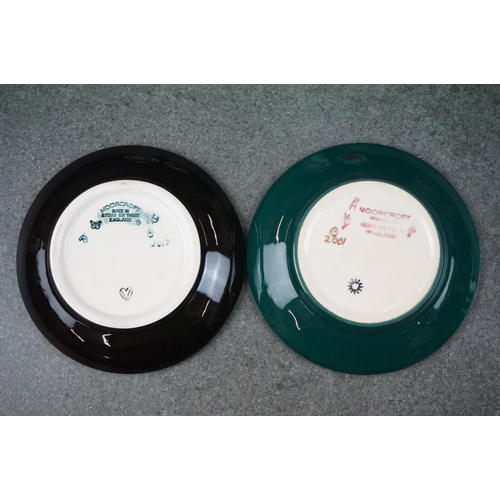 47 - Five Moorcroft Pin Dishes, patterns including Forever England 2013, Saadian 2001, Satin Flower 2008,... 