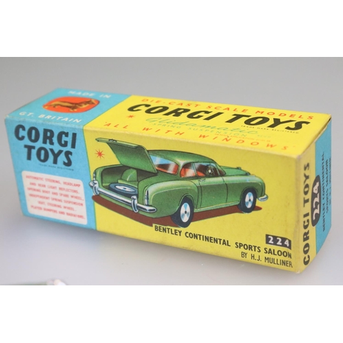 1044 - Two boxed Corgi diecast models to include 224 Bentley Continental Sports Saloon in two tone cream/ol... 