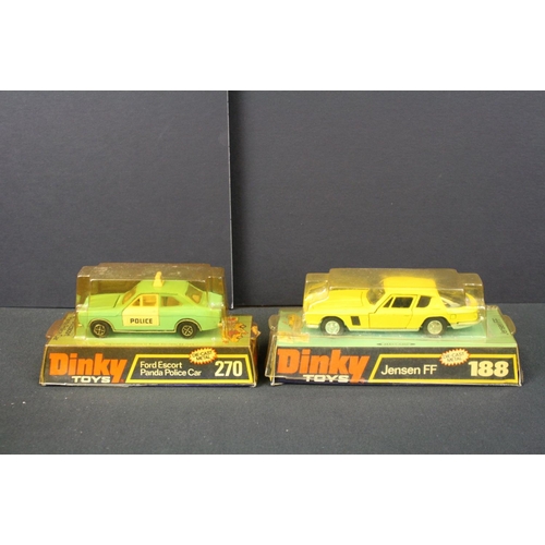 1124 - 10 Boxed Dinky diecast models to include 270 Ford Escort Panda Police Car, 682 Stalwart Load Carrier... 