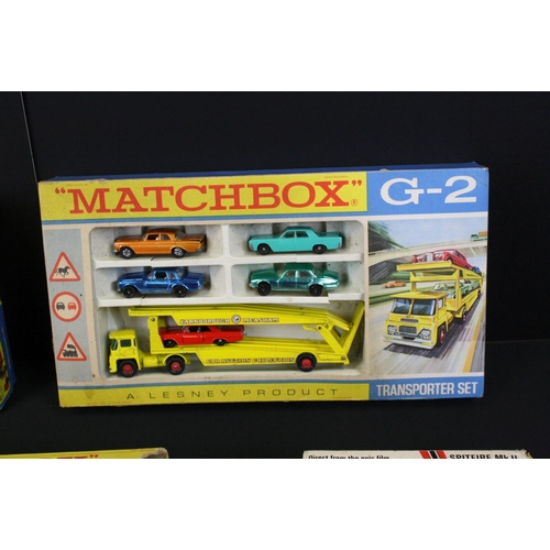 1125 - Seven boxed diecast models and model sets to include 5 x Matchbox featuring 4 x KingSize (K20 Tracto... 