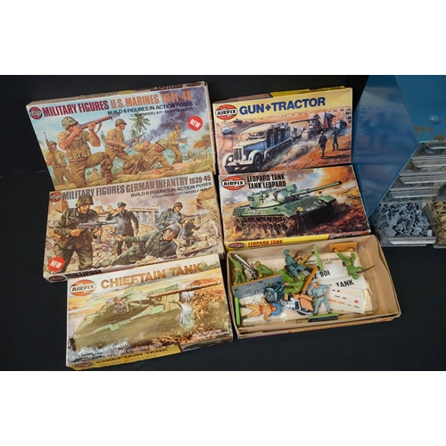 545 - Five boxed Airfix plastic model kits to include German Infantry 1939-45, U.S.Marines 1941-45, Chieft... 