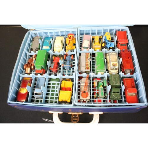 1116 - Matchbox Series Collectors Case containing 46 play worn diecast models to include road, farm and com... 