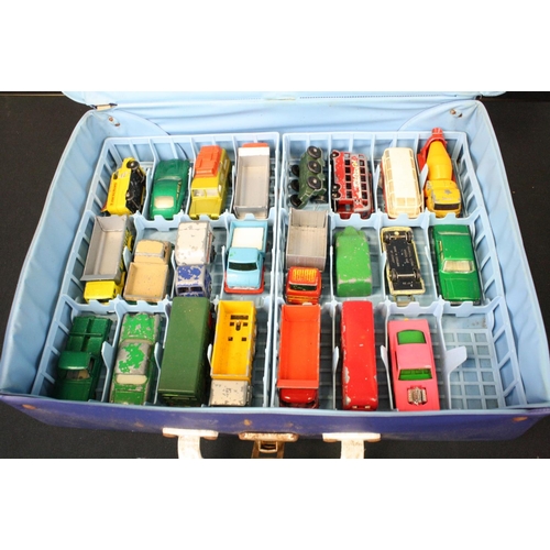 1116 - Matchbox Series Collectors Case containing 46 play worn diecast models to include road, farm and com... 