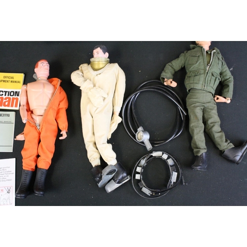 374 - Action Man - Five original figures with various reproduction boxes, plus a boxed AM Palitoy Task For... 