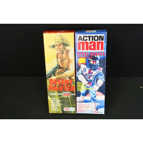 374 - Action Man - Five original figures with various reproduction boxes, plus a boxed AM Palitoy Task For... 