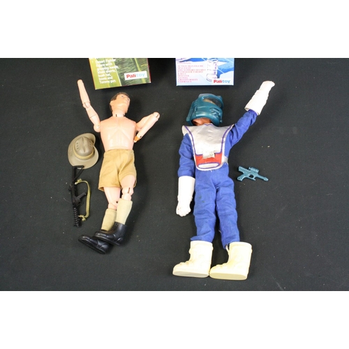 374 - Action Man - Five original figures with various reproduction boxes, plus a boxed AM Palitoy Task For... 