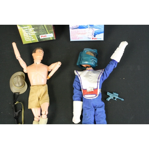 374 - Action Man - Five original figures with various reproduction boxes, plus a boxed AM Palitoy Task For... 