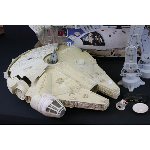 364 - Star Wars - Four original vehicles to include AT-AT, Slave I, Millennium Falcon & boxed Rebel Transp... 