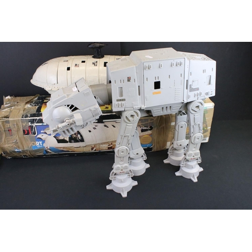 364 - Star Wars - Four original vehicles to include AT-AT, Slave I, Millennium Falcon & boxed Rebel Transp... 