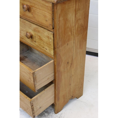 530 - A late Victorian pine unit of three short drawers and one long drawer with cupboard to the side.