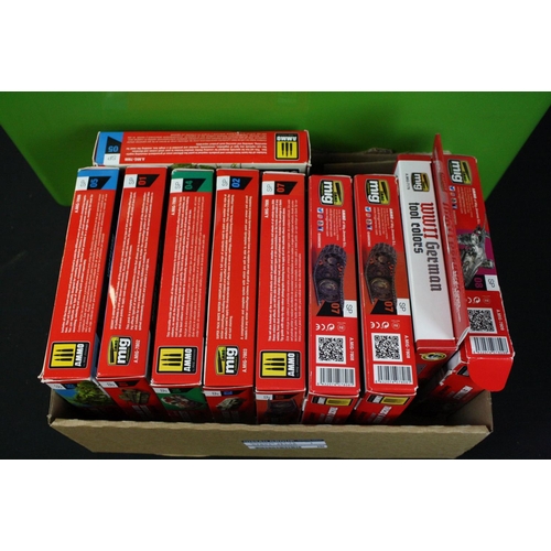 1361 - Ex shop stock - 105 boxed Ammo Mig paint sets to include mainly military examples plus tractor and r... 