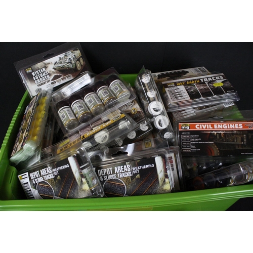 1361 - Ex shop stock - 105 boxed Ammo Mig paint sets to include mainly military examples plus tractor and r... 