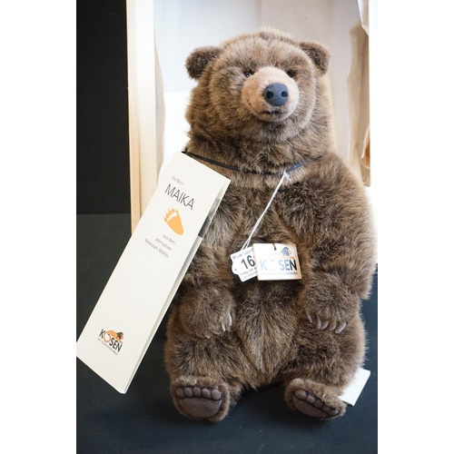 161 - Kosen Bears ltd edn Maika Bear with box, certificate. original tags and paperwork, numbered 132/300 ... 