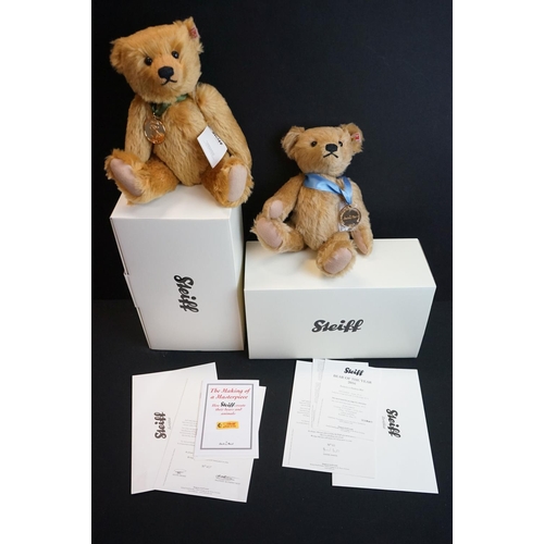 164 - Two boxed Steiff Bear of The Year to include 2016 (numbered 85) & 2012 (numbered 407), both with cer... 