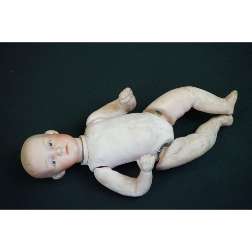 169 - Two early 20th C dolls to include Simon & Halbig bisque headed doll marked K R with star to back of ... 