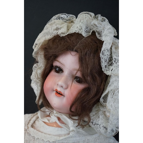 173 - Two Armand Marseille bisque headed dolls to include sleeping brown eyes, teeth, loose wig, gd overal... 