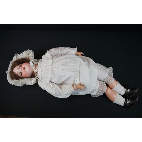 173 - Two Armand Marseille bisque headed dolls to include sleeping brown eyes, teeth, loose wig, gd overal... 