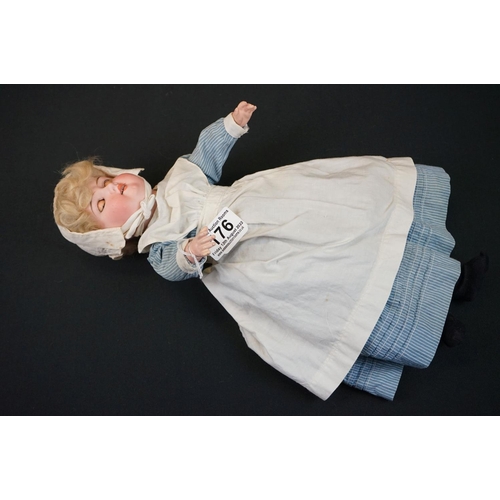 176 - Armand Marseille WWI Nurse doll marked 1.2//0M to back of neck, sleeping brown glass eyes, gd finger... 