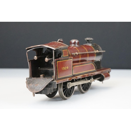 119 - Two Hornby O gauge locomotives to include 4-4-2 LMS 6954 in red and 0-4-0 1924 LMS in maroon with te... 