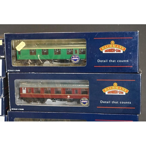 52 - 25 Boxed Bachmann OO gauge items of Blue Riband rolling stock to include 39103 BR Mk Restaurant Car ... 