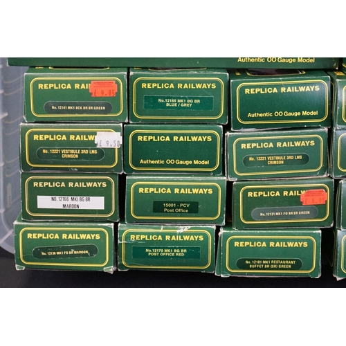 54 - 31 Boxed Replica Railways OO gauge items of rolling stock to include 12168 BR Blue Newspapers, 15001... 