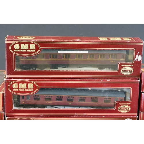 56 - 19 Boxed Airfix GMR OO gauge items of rolling stock to include 54202-1 60' Comp Corridor LMS, 54309-... 