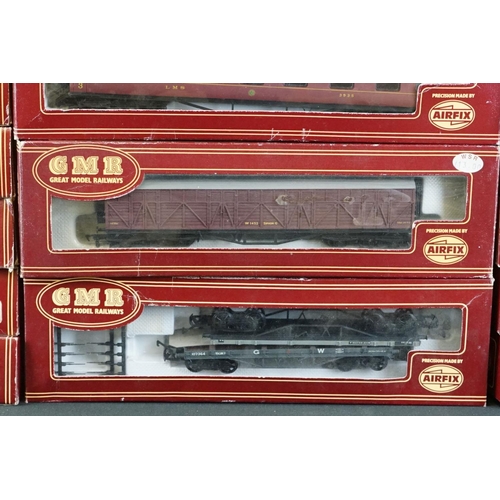 56 - 19 Boxed Airfix GMR OO gauge items of rolling stock to include 54202-1 60' Comp Corridor LMS, 54309-... 