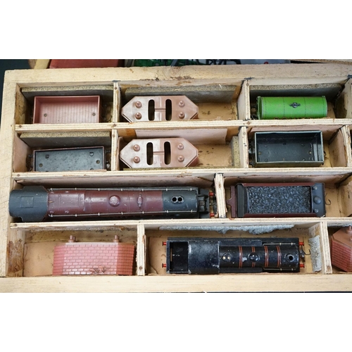 138 - Collection of Hornby Dublo model railway contained within a custom 4 drawer chest to include Duchess... 