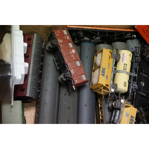 72 - Around 55 OO gauge items of rolling stock to include various kit built examples, Lima, Hornby Dublo,... 