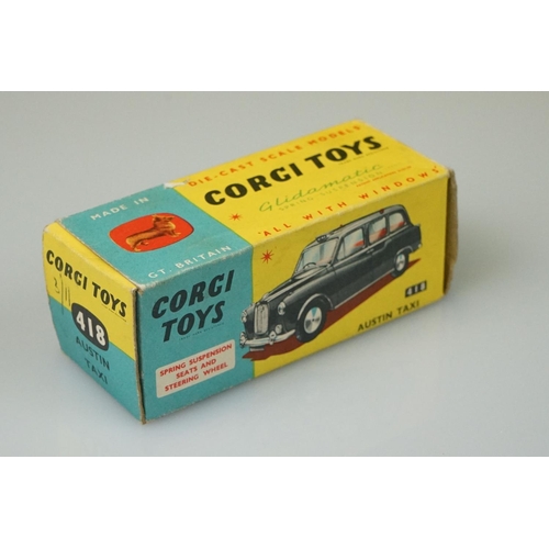 1047 - Boxed Corgi 418 Austin Taxi diecast model, diecast vg, box gd overall with edge wear