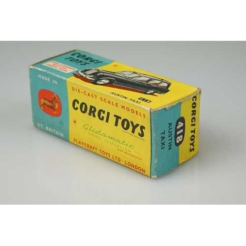 1047 - Boxed Corgi 418 Austin Taxi diecast model, diecast vg, box gd overall with edge wear