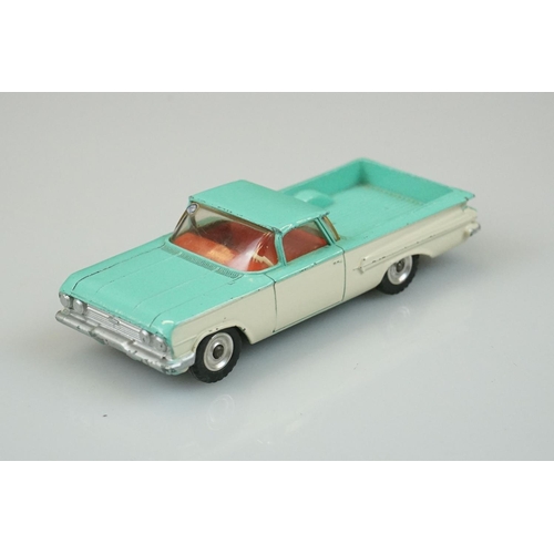 1049 - Boxed Dinky 449 Chevrolet El Camino Pick Up Truck diecast model in turquoise/off white with red inte... 