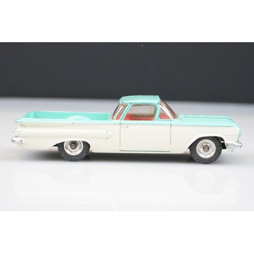 1049 - Boxed Dinky 449 Chevrolet El Camino Pick Up Truck diecast model in turquoise/off white with red inte... 