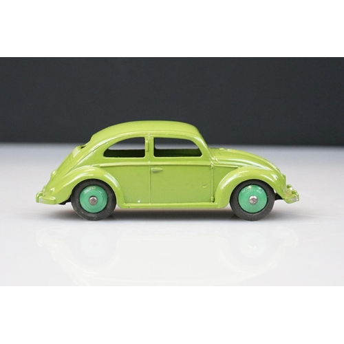 1050 - Boxed Dinky 181 Volkswagen diecast model in green with green hubs, diecast vg, box gd with correct c... 