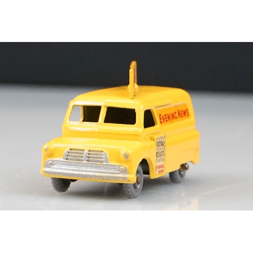 1052 - Three boxed Matchbox Series diecast models to include 42 Evening News Van, 21 Milk Delivery Truck an... 