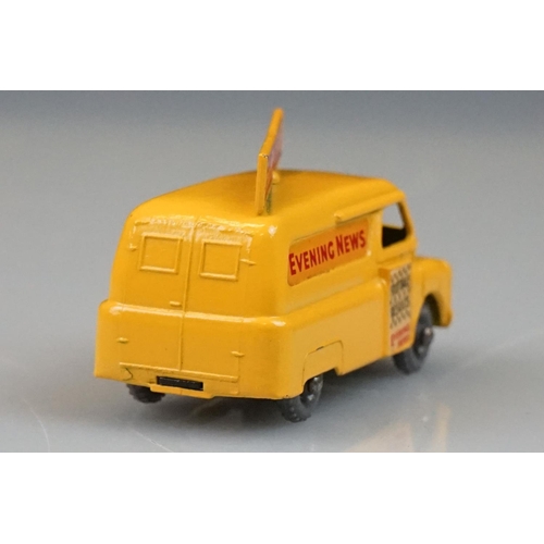 1052 - Three boxed Matchbox Series diecast models to include 42 Evening News Van, 21 Milk Delivery Truck an... 