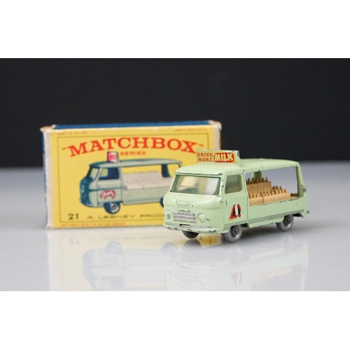 1052 - Three boxed Matchbox Series diecast models to include 42 Evening News Van, 21 Milk Delivery Truck an... 