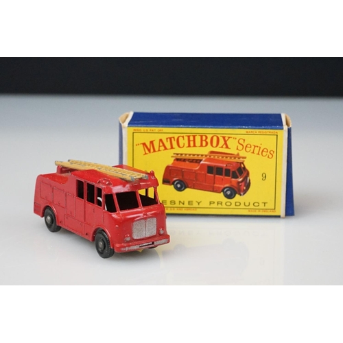 1053 - Six boxed Matchbox Series diecast model to include 9 Merryweather Marquis, 27 Bedford Low Loader, 33... 