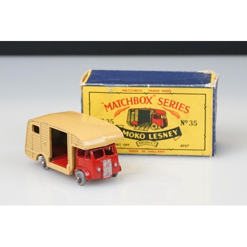 1053 - Six boxed Matchbox Series diecast model to include 9 Merryweather Marquis, 27 Bedford Low Loader, 33... 